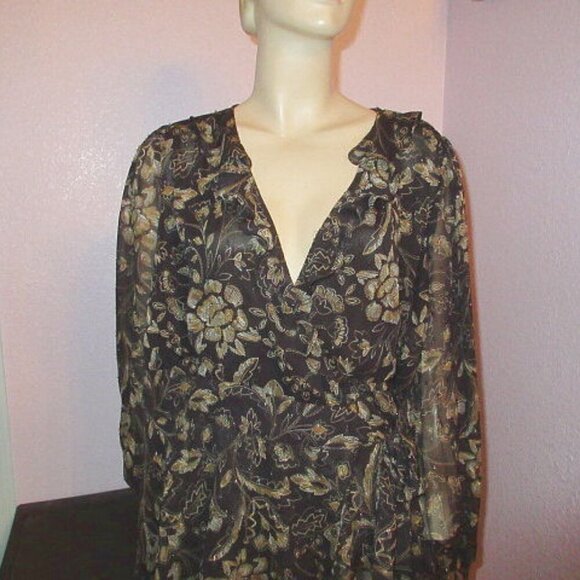 Y2K Torrid Babydoll Top Size 1X Tunic Faux Wrap Whimsigoth Fairy Grunge Witchy - Picture 3 of 12